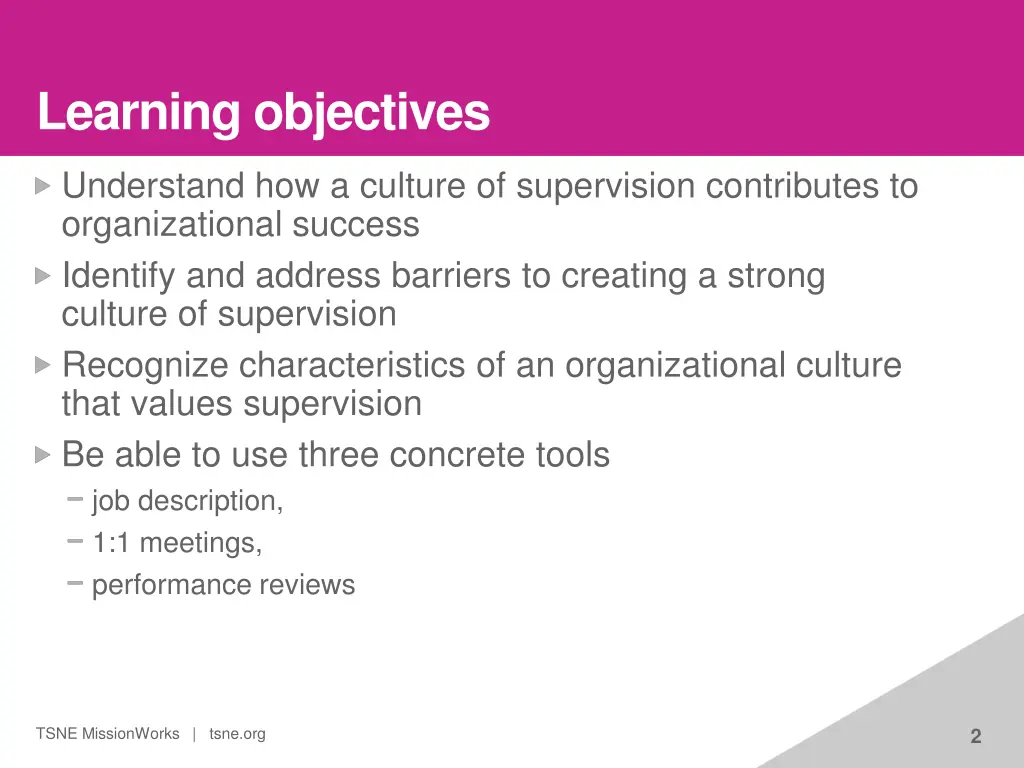 learning objectives