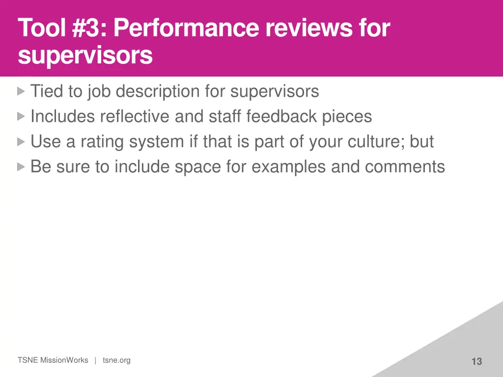 tool 3 performance reviews for supervisors