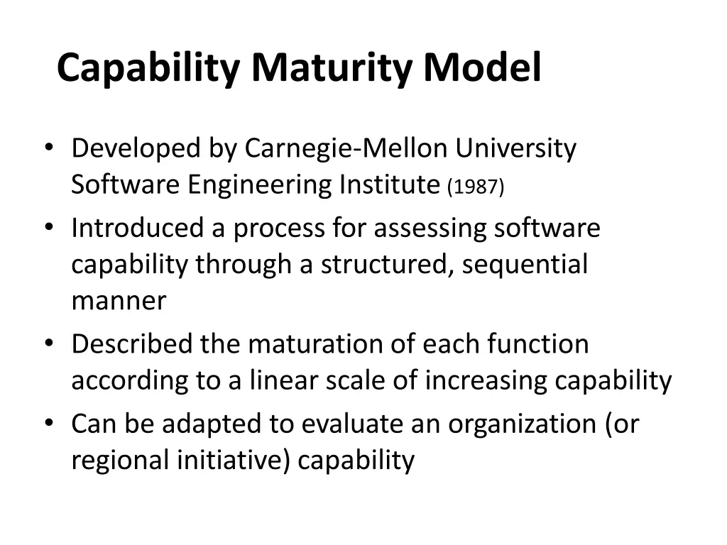 capability maturity model