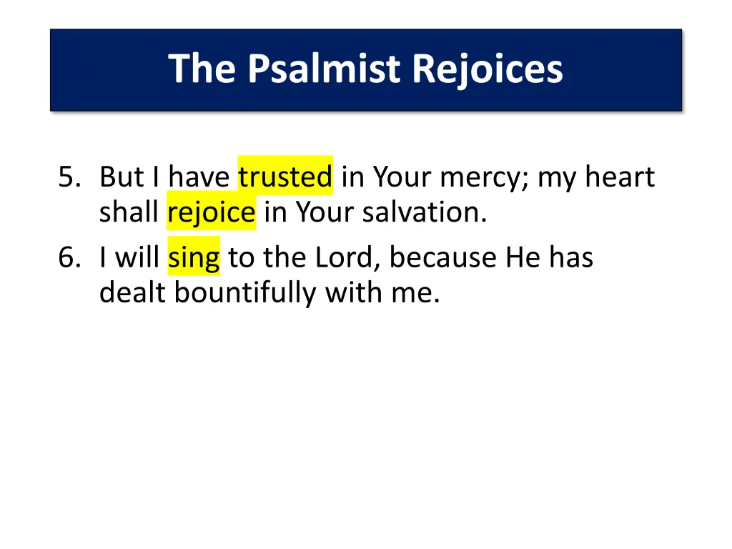 the psalmist rejoices 1