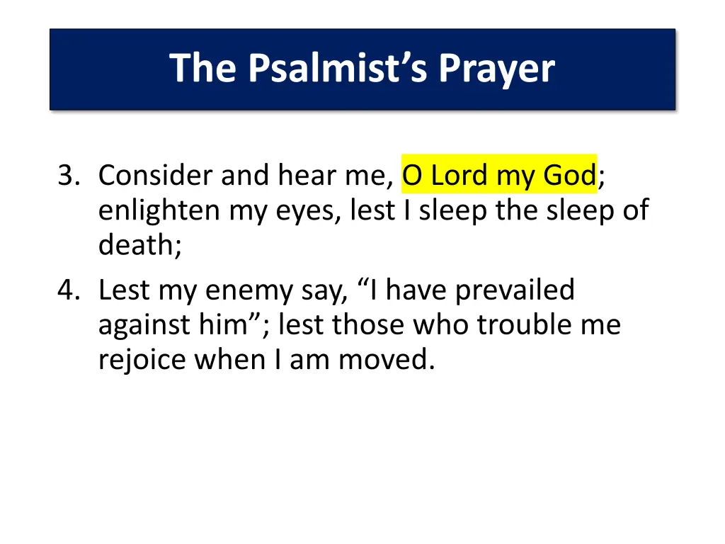 the psalmist s prayer 1