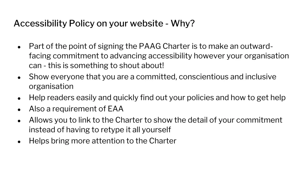 accessibility policy on your website why