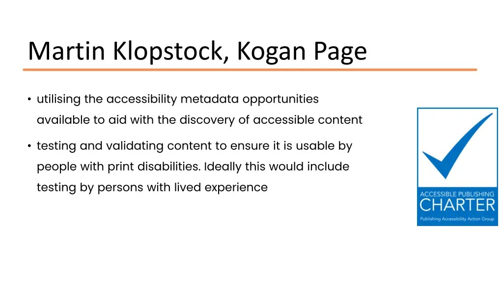 martin klopstock kogan page