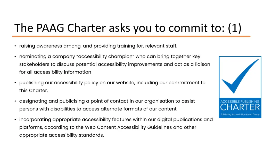 the paag charter asks you to commit to 1