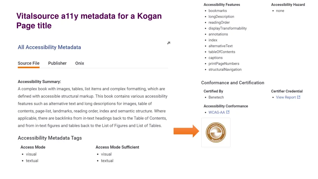 vitalsource a11y metadata for a kogan page title