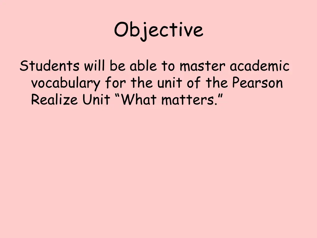 objective