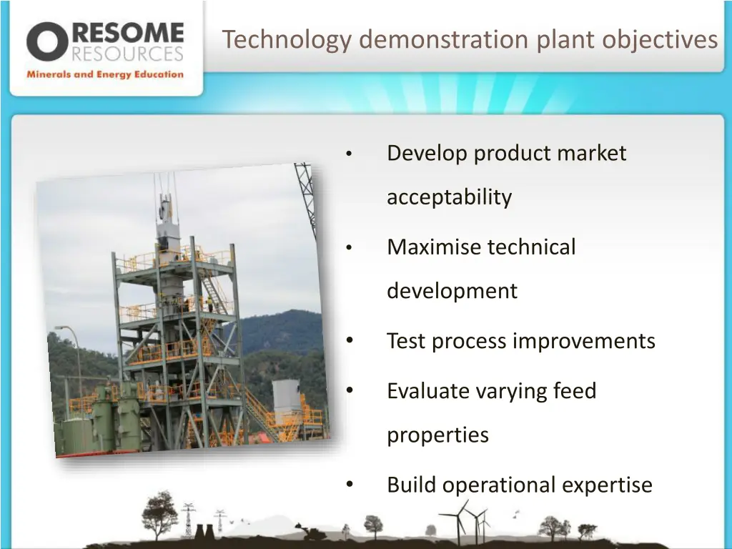 technology demonstration plant objectives 1