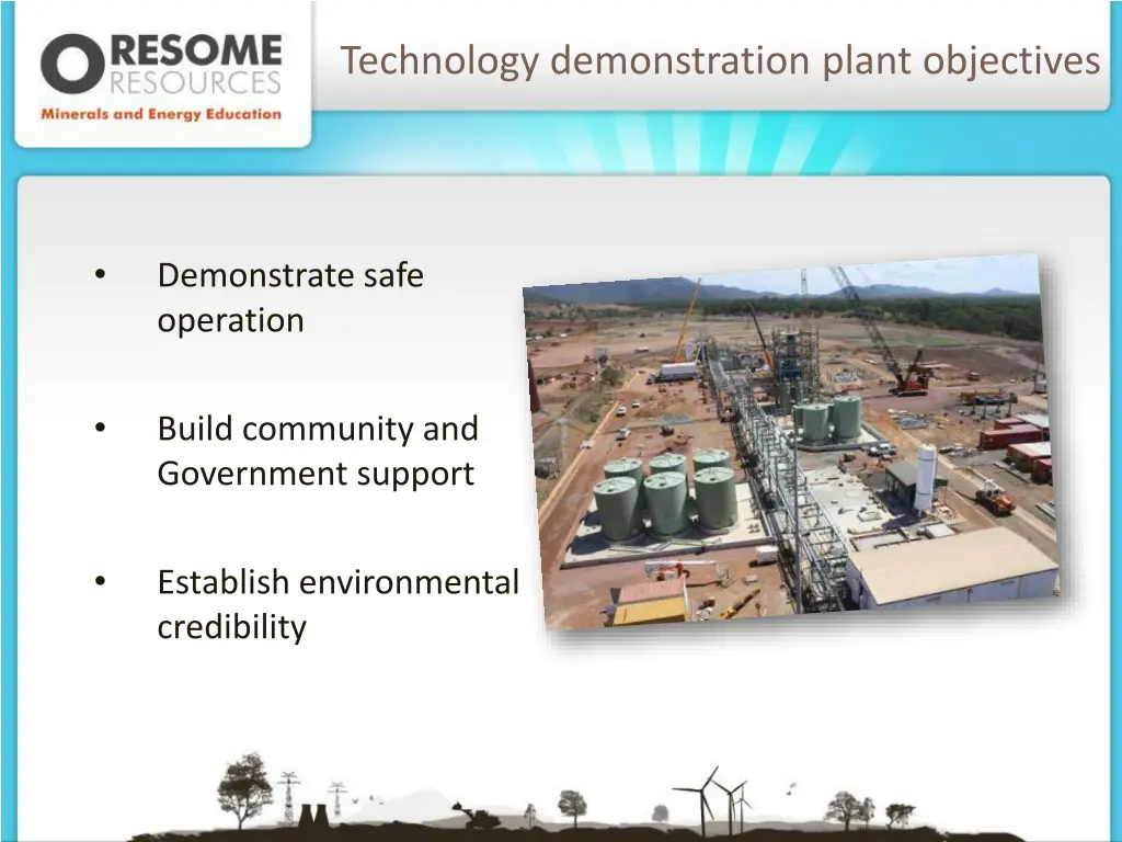 technology demonstration plant objectives