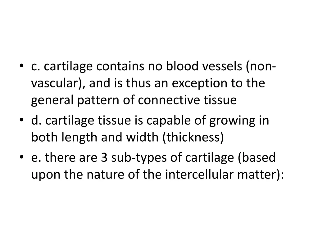 c cartilage contains no blood vessels