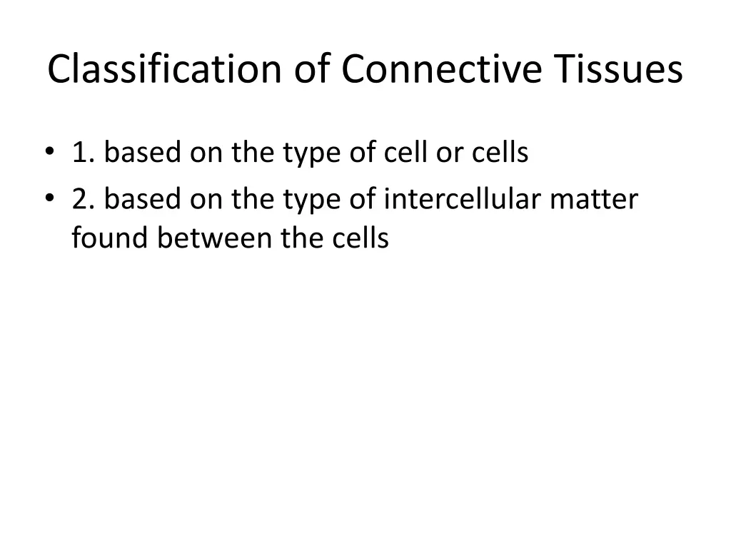 classification of connective tissues