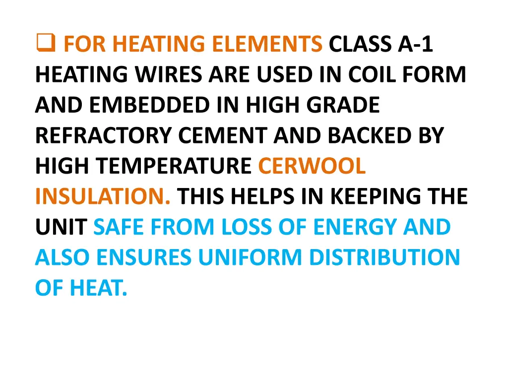 for heating elements class a 1 heating wires