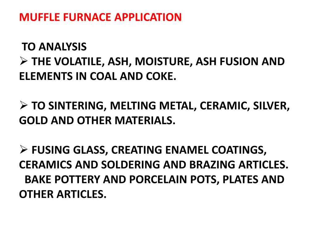 muffle furnace application