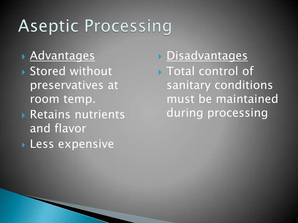 advantages stored without preservatives at room