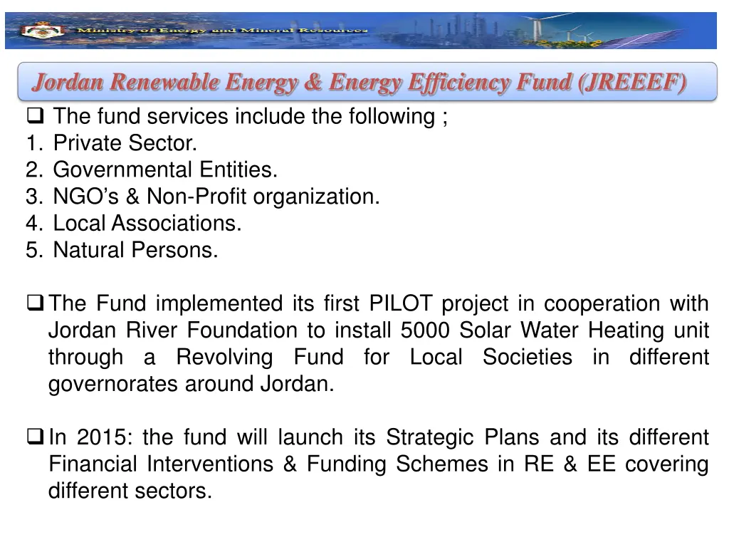 jordan renewable energy energy efficiency fund 1