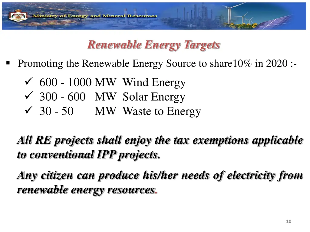 renewable energy targets