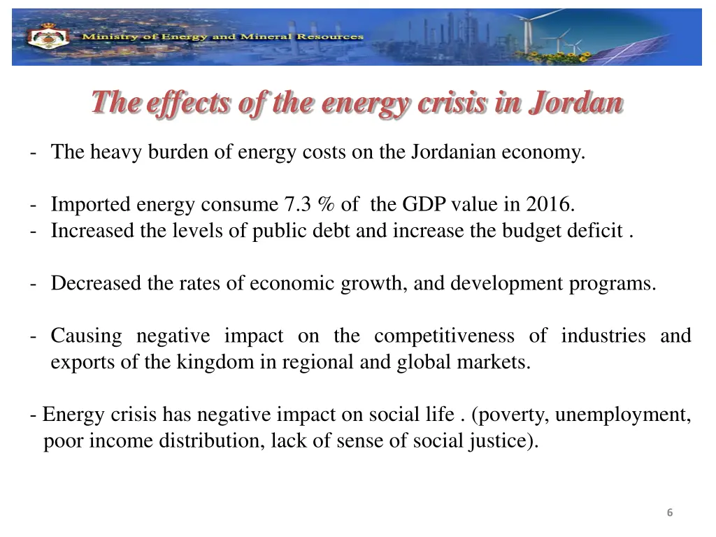 theeffects of the energy crisis in jordan