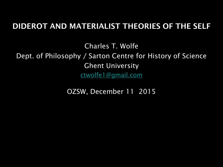 diderot and materialist theories of the self