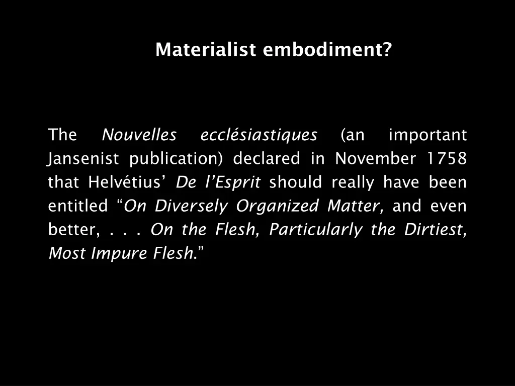 materialist embodiment