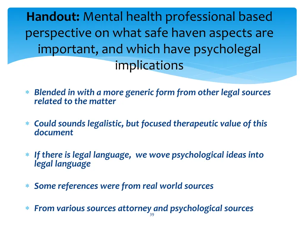 handout mental health professional based