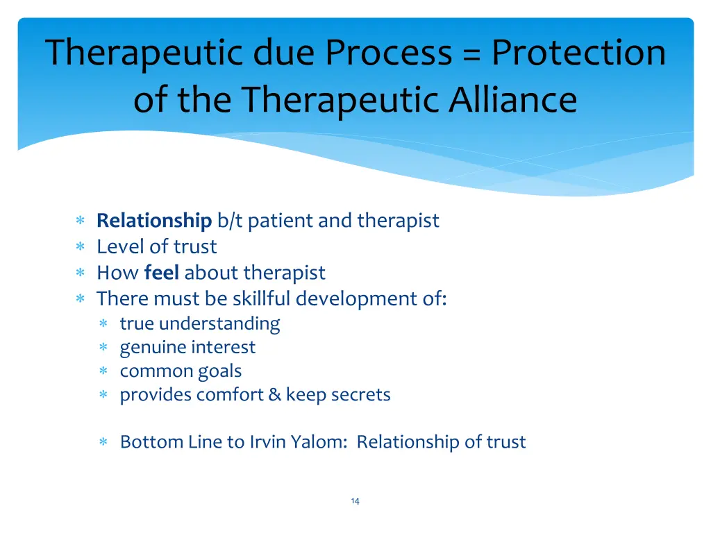 therapeutic due process protection