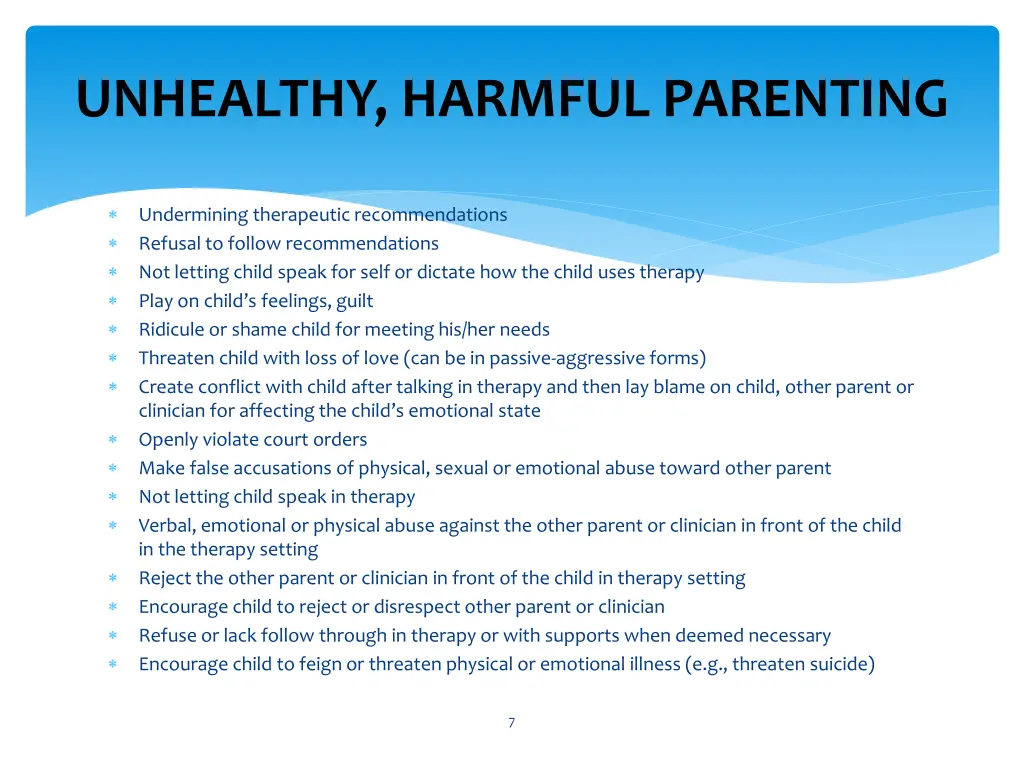 unhealthy harmful parenting