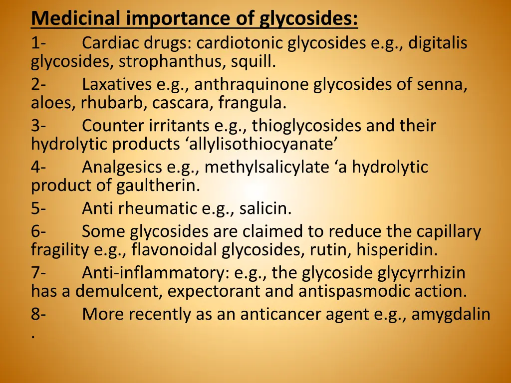 medicinal importance of glycosides 1 cardiac