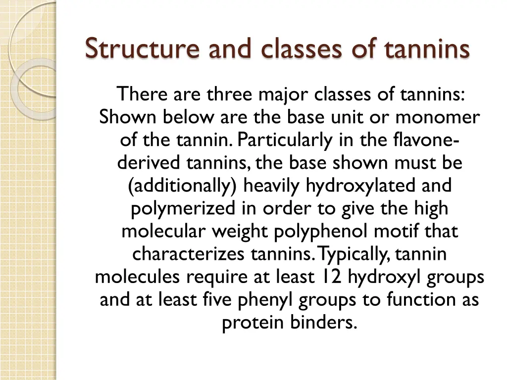 structure and classes of tannins