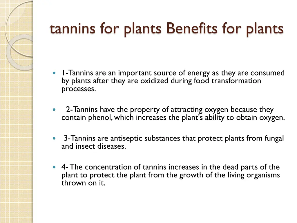 tannins for plants benefits for plants