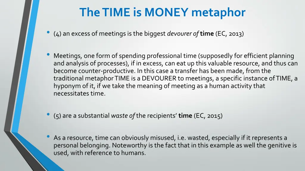 the time is money metaphor 1