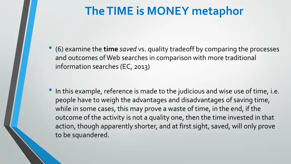 the time is money metaphor 2