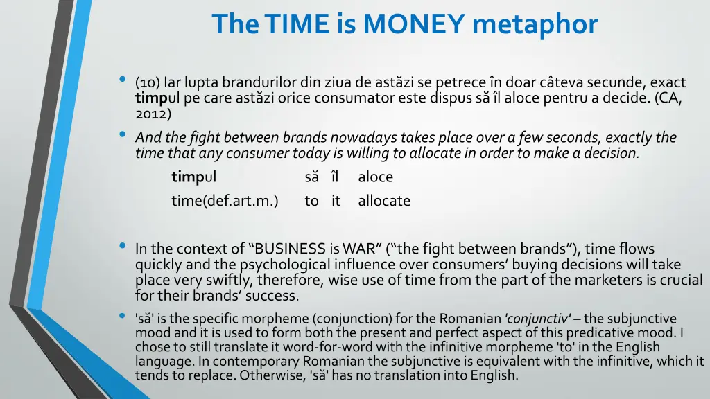 the time is money metaphor 5