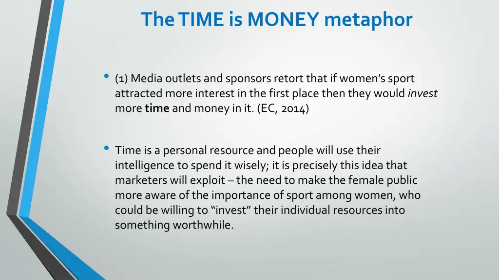 the time is money metaphor