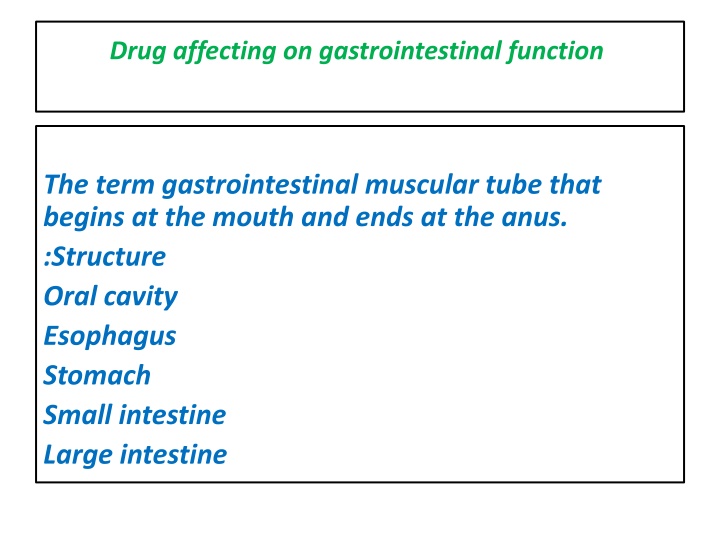 drug affecting on gastrointestinal function