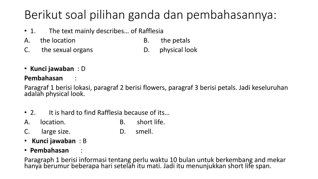 berikut soal pilihan ganda dan pembahasannya