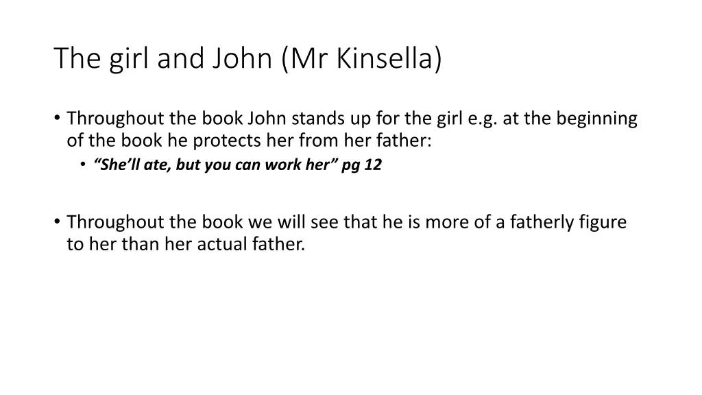 the girl and john mr kinsella