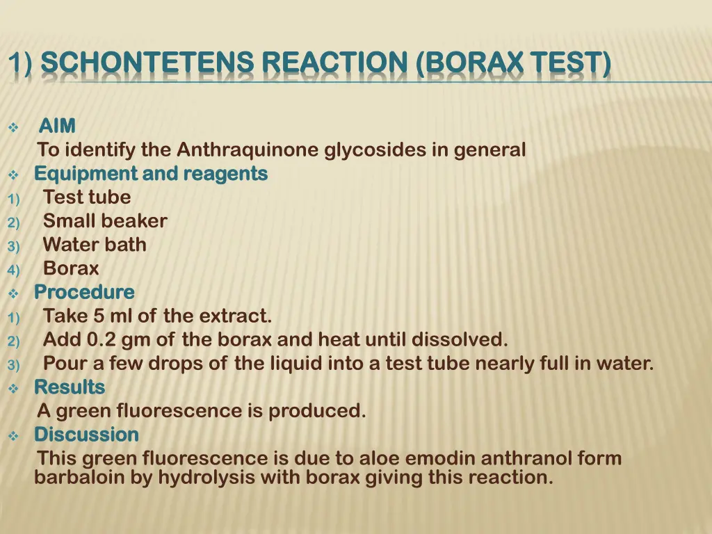 1 schontetens reaction borax test schontetens