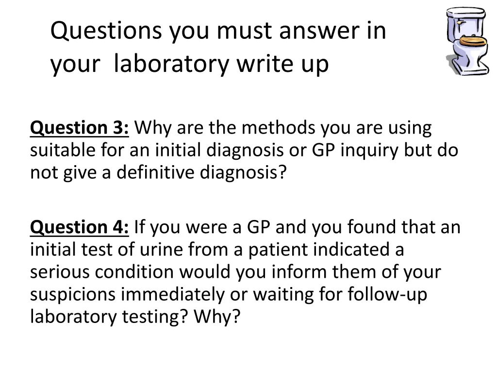 questions you must answer in your laboratory 1