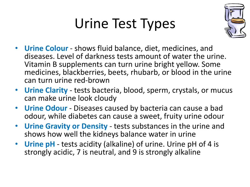 urine test types