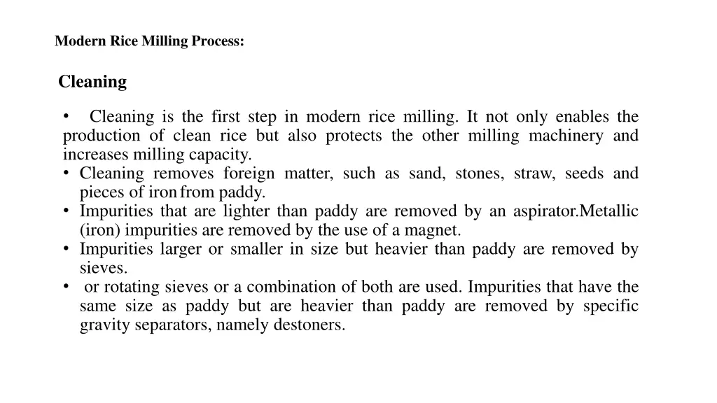 modern rice milling process