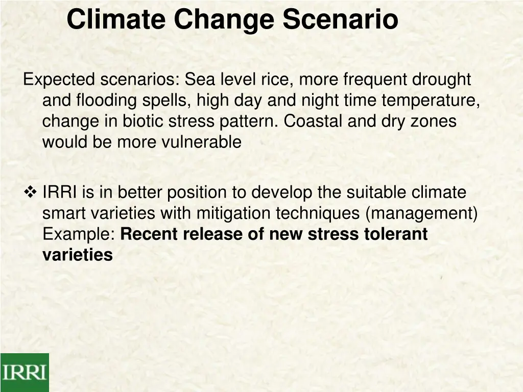 climate change scenario