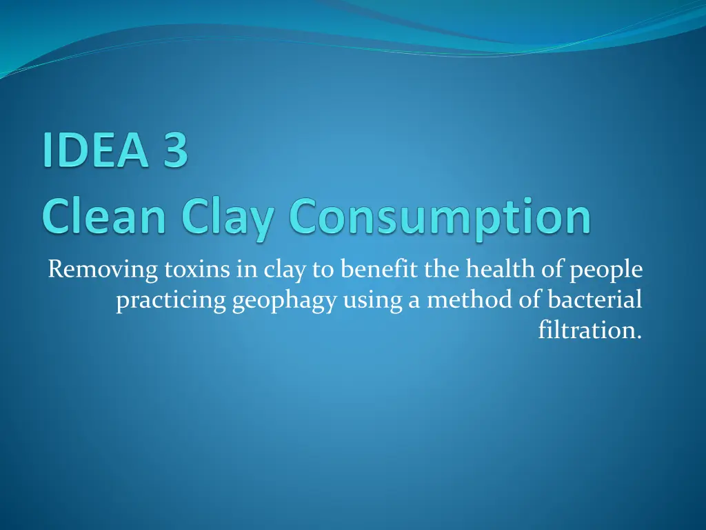 removing toxins in clay to benefit the health