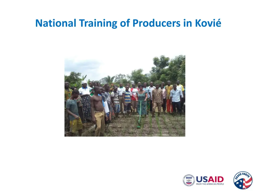 national training of producers in kovi