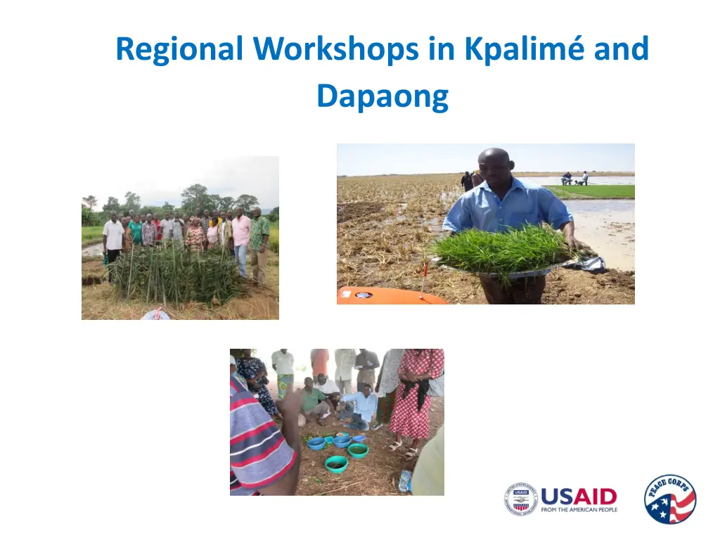 regional workshops in kpalim and dapaong