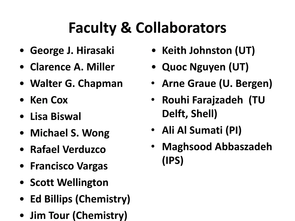 faculty collaborators