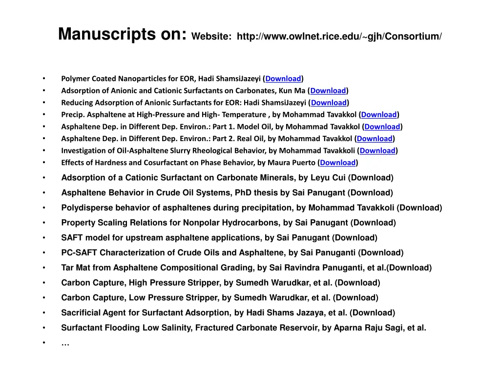 manuscripts on website http www owlnet rice