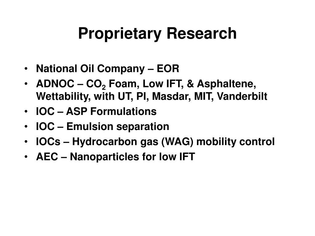 proprietary research