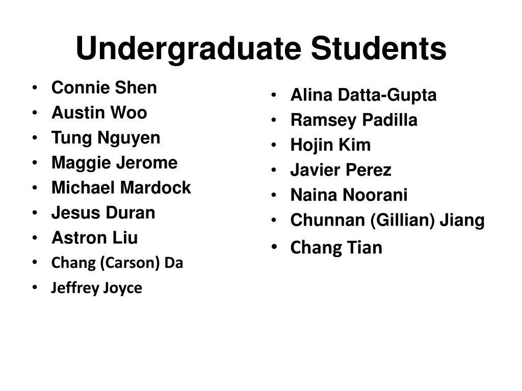 undergraduate students