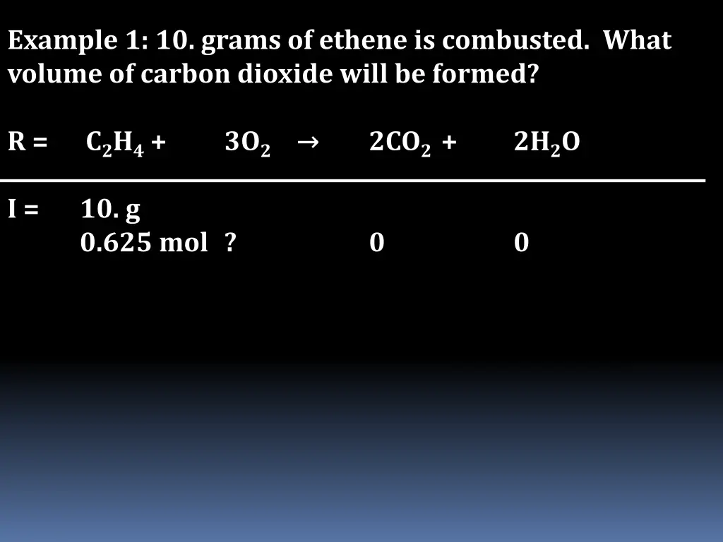 example 1 10 grams of ethene is combusted what 6