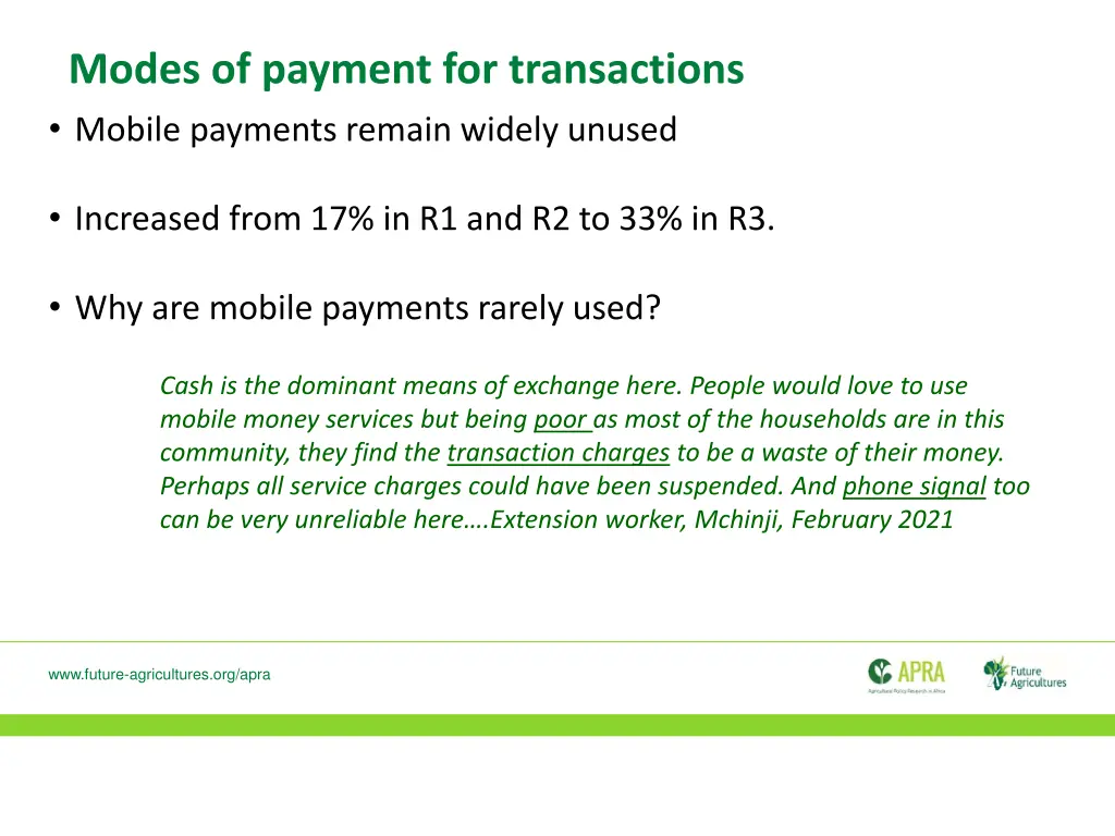 modes of payment for transactions mobile payments