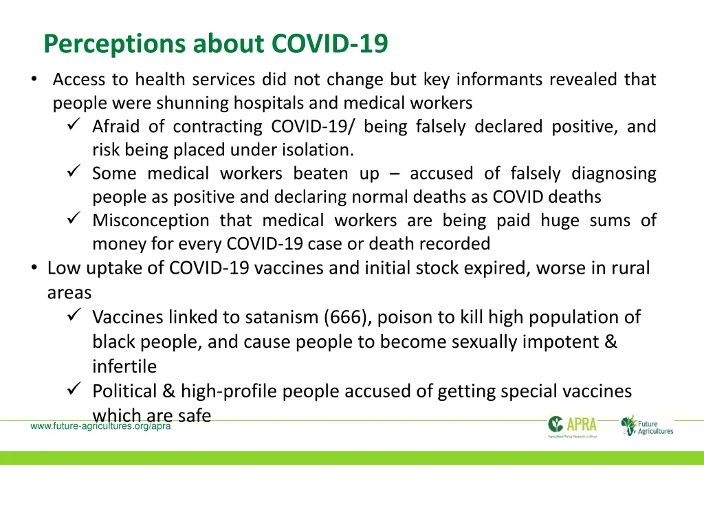 perceptions about covid 19 access to health